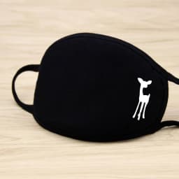 1PC Black Mask Cartoon Animal Mask Printed Handprint Dustproof Cycling Muffle Unisex Winter Thicken Cotton Half Face Mouth Mask