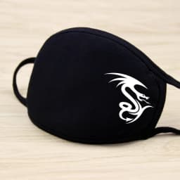 1PC Black Mask Cartoon Animal Mask Printed Handprint Dustproof Cycling Muffle Unisex Winter Thicken Cotton Half Face Mouth Mask