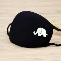 1PC Black Mask Cartoon Animal Mask Printed Handprint Dustproof Cycling Muffle Unisex Winter Thicken Cotton Half Face Mouth Mask