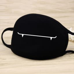 1PC Black Mask Cartoon Animal Mask Printed Handprint Dustproof Cycling Muffle Unisex Winter Thicken Cotton Half Face Mouth Mask