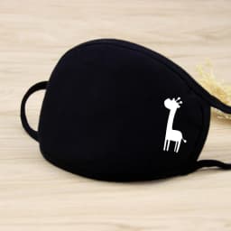 1PC Black Mask Cartoon Animal Mask Printed Handprint Dustproof Cycling Muffle Unisex Winter Thicken Cotton Half Face Mouth Mask