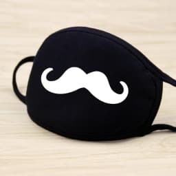 1PC Black Mask Cartoon Animal Mask Printed Handprint Dustproof Cycling Muffle Unisex Winter Thicken Cotton Half Face Mouth Mask