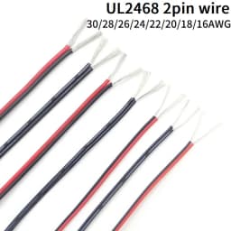 1/5/10M Copper Wire 2pins 16 18 20 22 24 26 28 30 AWG Black Red White UL2468 Electric DIY Auto LED Lighting Extension Cord Cable