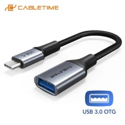 Cabletime USB C OTG Cable Type C Male To USB Female Adapter 5GBPS Transmission Fast Charge Cable For Xiaomi Mix 3 Huawei C380