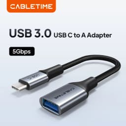 Cabletime USB C OTG Cable Type C Male To USB Female Adapter 5GBPS Transmission Fast Charge Cable For Xiaomi Mix 3 Huawei C380