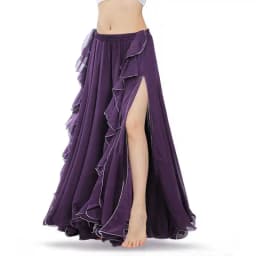 Chiffon Double High Slits Oriental Belly Dance Skirts For Women (Without Belt) Bellydance Costume Accessoires Skirt
