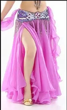 Chiffon Double High Slits Oriental Belly Dance Skirts For Women (Without Belt) Bellydance Costume Accessoires Skirt