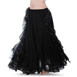 Chiffon Double High Slits Oriental Belly Dance Skirts For Women (Without Belt) Bellydance Costume Accessoires Skirt