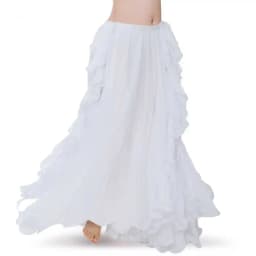 Chiffon Double High Slits Oriental Belly Dance Skirts For Women (Without Belt) Bellydance Costume Accessoires Skirt