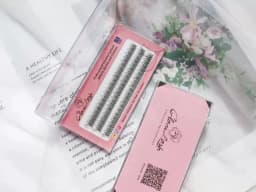 GLAMLASH A/M Natural Cluster Fishtail Type Dovetail Eyelash Extension Premade Volume False Grafted Thick Spikes Lash Soft Makeup