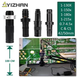 YIZHAN 215x 180x 150x Lens 0.7X~4.5X Adjustable Magnification Industry Microscope Lens Multiples CS C-MOUNT For HDMI USB Camera