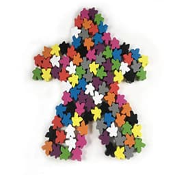 12PCS Wooden Humanoid Meeples Pawn Chess Pieces 12 Colors Standard Size 16mm For Meeple Carcassonne Board Game Accessories