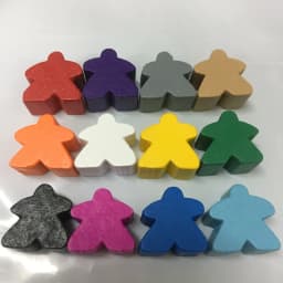 12PCS Wooden Humanoid Meeples Pawn Chess Pieces 12 Colors Standard Size 16mm For Meeple Carcassonne Board Game Accessories