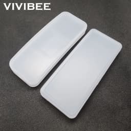 VIVIBEE Clip on Sunglasses Plastic Box Case M L White Transparent