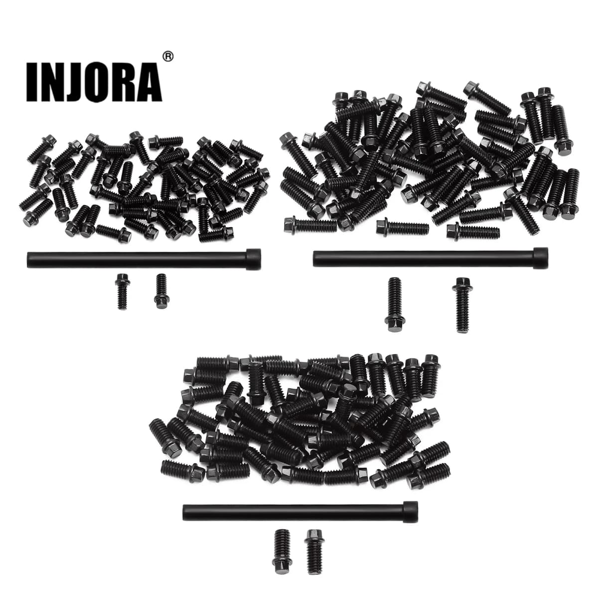 INJORA M2 M2.5 M3 Steel Scale Beadlock Ring Screws 1.9 2.2 Wheel Rims for 1/10 RC Crawler Car TRX4 Axial SCX10 AXI03007 VS4-10