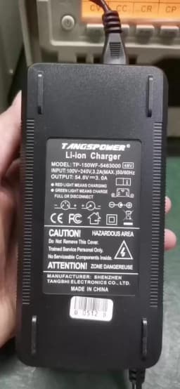 54.6V 3A Lithium Battery Charger For 48V Lithium Battery Pack XLR Plug 54.6V3A 150Watts Fast Charging Charger With Fan