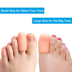 2pcs Silicone Gel Soft Toe Protectors Bunion Toe Sleeves Caps For Prevent Corns Calluses Blisters Foot Care Tool Size S L Z55202