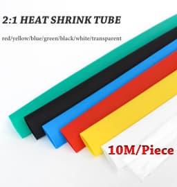 10 METER/LOT BLACK 1/2/3/4/5/6/8/10/10/12/14/16/18/20mm Heat Shrink Tubing Sleeving Tube 2:1Assortment Kit Electrical Connection