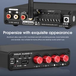 Douk Audio M4 Mini 2/4 Channel Bluetooth 5.0 Digital Amplifier Stereo Audio Receiver Desktop Audio Amp USB Music Player 50W*4