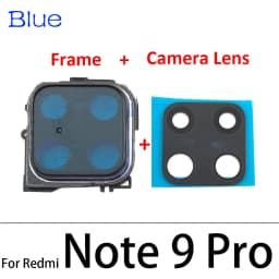 NEW Camera Rear Glass Lens Cover With Frame Holder For Xiaomi Redmi Note 9S 9 Pro With Sticker Replacement Spare Parts