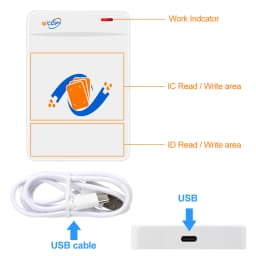 RFID Copier Duplicator Reader Writer 125KHz 13.56MHz USB Programmer Key fobs UID T5577 Rewritable Support NFC Phone / Wristband