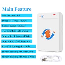 RFID Copier Duplicator Reader Writer 125KHz 13.56MHz USB Programmer Key fobs UID T5577 Rewritable Support NFC Phone / Wristband