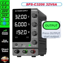 KUAIQU 30V 10A DC Power Supply Adjustable Digits Display Laboratory Power Supply Voltage Regulator 60V 5A 120V,32V 6A SPS-C3010