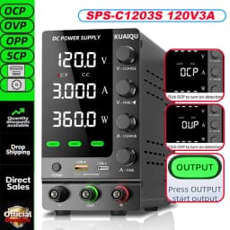 KUAIQU 30V 10A DC Power Supply Adjustable Digits Display Laboratory Power Supply Voltage Regulator 60V 5A 120V,32V 6A SPS-C3010