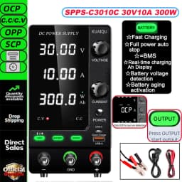 KUAIQU 30V 10A DC Power Supply Adjustable Digits Display Laboratory Power Supply Voltage Regulator 60V 5A 120V,32V 6A SPS-C3010