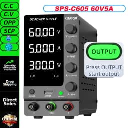 KUAIQU 30V 10A DC Power Supply Adjustable Digits Display Laboratory Power Supply Voltage Regulator 60V 5A 120V,32V 6A SPS-C3010