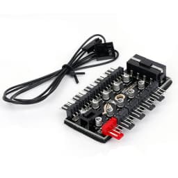 10 Port 4pin PWM Fan Hub Splitter Adpater w/ RPM Speed Controller Cable Power by IDE Molex 4 pin or SATA,Fan Spliter 4-pin 3pin