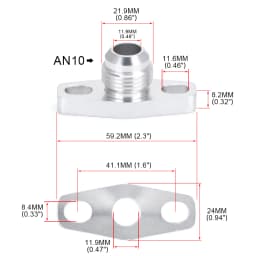 PQY - Turbo Oil Return/Drain Flange Adapter AN10 FOR TURBO GT28 GT30 GT35 T25 PQY-OFG34