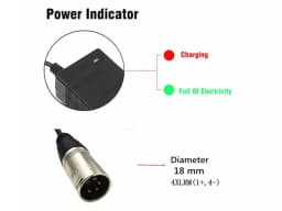 42V 2A Electric Bicycle Lithium Battery Charger for 36V 18650 Lithium Battery Pack with 4-Pin XLR Socket Connector EU USA AU UK