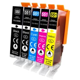 Compatible for Canon CLI 551 PGI 550 Ink Cartridges for Pixma IP7250 IX6850 MG5550 MG5650 MG6450 MG6650 MX725 MX925