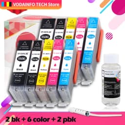Compatible for Canon CLI 551 PGI 550 Ink Cartridges for Pixma IP7250 IX6850 MG5550 MG5650 MG6450 MG6650 MX725 MX925
