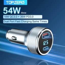 54W Quick Charge 3.0 USB Car Charger Adapter For iPhone 13 X Xiaomi SCP Type C PD Fast Charging USB C Charger Car Phone Charger