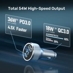 54W Quick Charge 3.0 USB Car Charger Adapter For iPhone 13 X Xiaomi SCP Type C PD Fast Charging USB C Charger Car Phone Charger