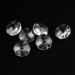 K9 Crystal Glass 14mm 50pcs 1 Hole/2 Holes Clear Color Octagon Beads For Chandelier Garlands Prism Parts