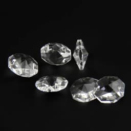 K9 Crystal Glass 14mm 50pcs 1 Hole/2 Holes Clear Color Octagon Beads For Chandelier Garlands Prism Parts
