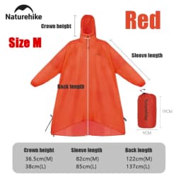 Naturehike Rain Jacket Waterproof 3 in 1 Multifunction Raincoat 210T 20D Canopy Rainwear Camping Mat Windbreaker Bike Poncho