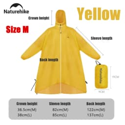Naturehike Rain Jacket Waterproof 3 in 1 Multifunction Raincoat 210T 20D Canopy Rainwear Camping Mat Windbreaker Bike Poncho