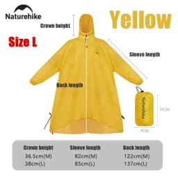 Naturehike Rain Jacket Waterproof 3 in 1 Multifunction Raincoat 210T 20D Canopy Rainwear Camping Mat Windbreaker Bike Poncho