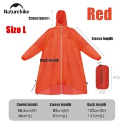 Naturehike Rain Jacket Waterproof 3 in 1 Multifunction Raincoat 210T 20D Canopy Rainwear Camping Mat Windbreaker Bike Poncho