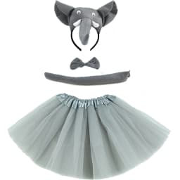 Animals Children Headband Tutu Skirt Tail Bow Kids Girl Party Props Elephant Tiger Fox Halloween Costume Cosplay