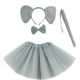 Animals Children Headband Tutu Skirt Tail Bow Kids Girl Party Props Elephant Tiger Fox Halloween Costume Cosplay