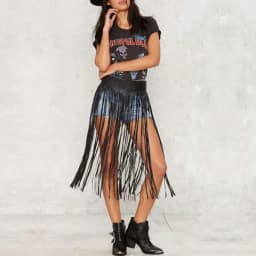 Womens High Waist Faux Leather Tassels Skirt Body Harness Punk Party Clubwear Charm Center Confident Dance