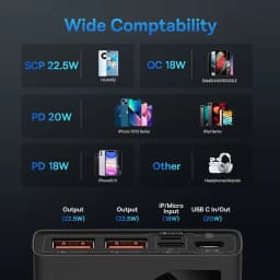 Baseus PD 22.5W Power Bank 10000mAh Portable Fast Charging Powerbank Type C USB-C PD Qucik Charge External Battery Charger