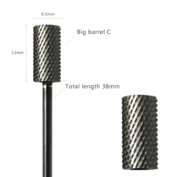 HYTOOS Barrel Nail Drill Bits 3/32" Carbide Nail Bit Rotary Manicure Cutters Nails Accessories Gel Removal Milling Cutter Tool