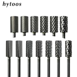 HYTOOS Barrel Nail Drill Bits 3/32" Carbide Nail Bit Rotary Manicure Cutters Nails Accessories Gel Removal Milling Cutter Tool