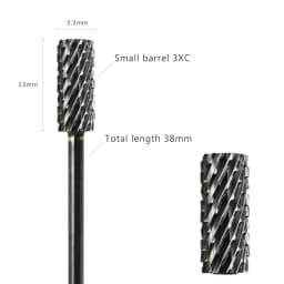 HYTOOS Barrel Nail Drill Bits 3/32" Carbide Nail Bit Rotary Manicure Cutters Nails Accessories Gel Removal Milling Cutter Tool